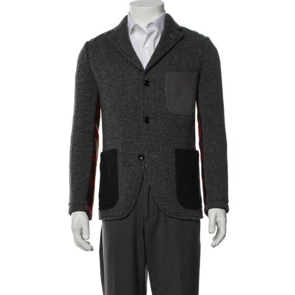 JUNYA WATANABE COMME DES GARCONS Men's Patchwork Wool Jacket Size XS In Grey